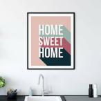 アート ポスター A3 タイポグラフィー HOME SWEET HOME カフェ トイレ メッセージ