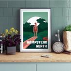 アート ポスター 北欧 オシャレ ハムステッドヒース イラスト Hampstead Heath A3