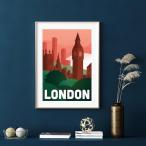 北欧 アートポスター オシャレ 部屋 インテリア 壁掛け ロンドン イラスト London A3