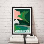 アート ポスター 北欧 ビクトリアパーク 景色 イラスト レトロ Victoria Park A3
