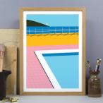 ポスター 30x40サイズ アート プール カラフル オシャレ ポップ Beachside Pool