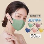 薄めマスク 夏用マスク 蒸れない カラーマスク 50枚 使い捨て ひんやり 不織布マスク 涼しい 3層 息が苦しくない 花粉症