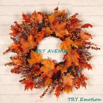 クリスマスリース 北欧 45cm 60cm 紅葉 おしゃれ 玄関 ドアリース オーナメント 飾り クリスマス リボン 花 藤編