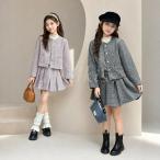 卒業式 スーツ 女の子 ツイード ジャケット スカート セットアップ 卒服 入学式 小学校 女子 キッズ 小学生 ゆったり セット