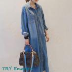 デニムジャケットパーカーGジャンレディースアウターデニム長袖ジージャンコートロング丈韓国風着痩せゆったりきれいめファッション