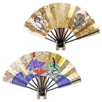 扇子 飾り扇子 名入れ 京都「9寸飾り扇／風神雷神・源氏物語　飾り台付き」舞扇堂