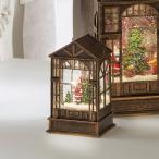 スノーイング ハウスライトスタンド サンタ ミュージック付き 高さ16.3cm / クリスマス 電池 USB デコレーション おしゃれ オブジェ 置物 ライトスタンド