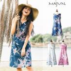 かりゆしウェア 沖縄 アロハシャツ MAJUN マジュン かりゆし 結婚式 レディース ワンピース 大きいサイズ 送料無料 シルエットリリー
