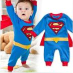 スーパーマンコスチューム 90サイズ マント付き（取り外し可）赤ちゃん用 コスプレ 衣装 仮装 ハロウィン クリスマス (90)