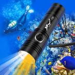 最新強化版Beedove ダイビングライト 水中ライト ダブル光源 LED 水中懐中電灯 高輝度 防水 水中80メートル ダイバーライト ハ