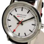 MONDAINE/モンディーン New Classic 30313 腕時計 ステンレススチール/ブラック×レッド革ベルト クオーツ ホワイト文字盤 レディース