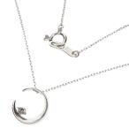 STAR JEWELRY/スタージュエリー ムーンモチーフ ダイヤモンド 0.02ct ネックレス K18WGホワイトゴールド 1.2g 40cm レディース