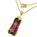 HOSHInoSUNA/星の砂 パーティカラー トルマリン 7.28ct ダイヤモンド 0.15ct ネックレス K18ゴールド 12.9g 40cm レディース