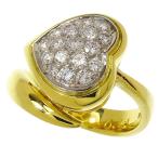 11.5号 ハートモチーフ ダイヤモンド(推定平均F-VS程度) 計0.41ct リング・指輪 K18ゴールド 6.7g レディース