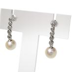 Yahoo! Yahoo!ショッピング(ヤフー ショッピング)アコヤ真珠 約7.9mm程度 ダイヤモンド 計0.05×2ct ピアス K18WGホワイトゴールド 3.0g レディース