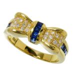 16号 リボン サファイア 計0.74ct ダイヤモンド 計0.14ct リング・指輪 K18ゴールド 6.0g レディース