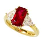 13号 ヴィヴィッドレッド(ピジョンブラッド) ルビー 2.14ct ダイヤモンド 計1.04ct リング・指輪 K18ゴールド 5.8g レディース