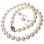 Yahoo! Yahoo!ショッピング(ヤフー ショッピング)イヤリングセット アコヤ真珠 8.5~9.0mm ネックレス シルバー 44.9g 43cm レディース