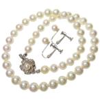 Yahoo! Yahoo!ショッピング(ヤフー ショッピング)イヤリングセット アコヤ真珠 7.0~7.5mm ネックレス シルバー 29.3g 39cm レディース