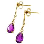 Yahoo! Yahoo!ショッピング(ヤフー ショッピング)ぶら下がり アメジスト ピアス K18ゴールド 計1.9g レディース