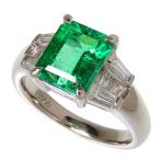 13.5号 コロンビア産 エメラルド (F2) 2.50ct ダイヤモンド 計0.58ct リング・指輪 Pt900プラチナ 9.4g レディース