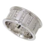 13号 ロミオ＆ジュリエット 幅広 一部艶消し ダイヤモンド 計0.48ct リング・指輪 K18WGホワイトゴールド 8.5g ROMA レディース