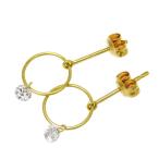 Yahoo! Yahoo!ショッピング(ヤフー ショッピング)スタッド ダイヤモンド ピアス K18ゴールド 計0.7g レディース