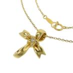 MIKIMOTO/ミキモト リボンモチーフ ダイヤモンド 0.01ct ネックレス K18ゴールド 4.5g 40cm レディース