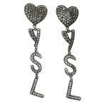 SAINT LAURENT PARIS/サンローランパリ オピウム YSLロゴ ハート  イヤリング メタル/クリスタル 計36.8g 652837Y15268131 レディース