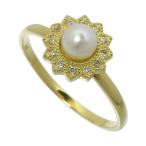Yahoo! Yahoo!ショッピング(ヤフー ショッピング)10号 アコヤベビーパール4.1mm ダイヤモンド 計0.03ct リング・指輪 K18ゴールド 1.7g レディース