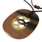 HERMES ネックレス バッファローホーンシリーズ ホーン＆ラッカー アクセサリー・コレクション 24.4g ブラウン系/ピンク レディース