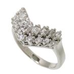12号 Vデザイン ダイヤモンド 計0.50ct リング・指輪 Pt900プラチナ 7.1g レディース