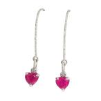 Yahoo! Yahoo!ショッピング(ヤフー ショッピング)アメリカンフック  ルビー 計0.54ct ダイヤモンド 0.005×2ct ピアス K18WGホワイトゴールド 0.7g レディース