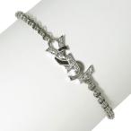 YVES SAINT LAURENT/イヴ・サンローラン 仕上げ済  ロゴ   ダイヤモンド 0.11ct ブレスレット Pt900プラチナ/Pt850プラチナ 7.1g 17cm レディース