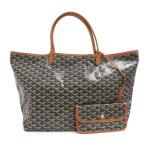 GOYARD/ゴヤール サンルイGM トートバッグ PVC/レザー ブラック/ブラウン レディース