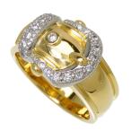 12.5号 STAR JEWELRY ベルトモチーフ コンビ ダイヤモンド 計0.20ct リング・指輪 K18ゴールド/Pt900プラチナ 8.2g レディース