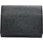 LOUIS VUITTON/ Louis * Vuitton Anne verop*karutodu vi jitoNM M64595 футляр для карточек Taiga чёрная кожа женский 