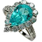 19号 パライバトルマリン 1.64ct ダイヤモンド 0.82ct リング・指輪 Pt900プラチナ 5.9g レディース