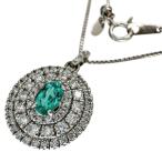 ブラジル産パライバトルマリン 0.215ct ダイヤモンド 0.523ct ネックレス Pt900プラチナ 6.1g 45.5cm レディース