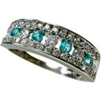 13号 パライバトルマリン 0.12ct ダイヤモンド 0.32ct リング・指輪 Pt900プラチナ 4.3g レディース