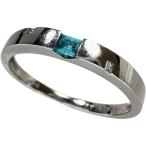 ショッピングパライバトルマリン 13号 パライバトルマリン 0.075ct ダイヤモンド 0.01ct リング・指輪 Pt900プラチナ 3.2g レディース