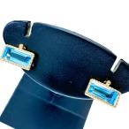  голубой топаз серьги K10 Gold 0.3g женский 