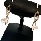  Akoya baby жемчуг 3.2mm бриллиант 0.01×2ct серьги K18PG розовое золото 0.9g женский 