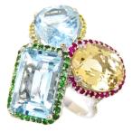 15号 マルチ石 ダイヤモンド 計0.08ct リング・指輪 K18WGホワイトゴールド 9.5g レディース