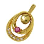 Yahoo! Yahoo!ショッピング(ヤフー ショッピング)スイング くるくる ルビー ダイヤモンド 計0.06ct ペンダントトップ K18ゴールド 2.4g レディース