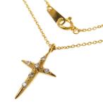 クロスモチーフ ダイヤモンド 計0.06ct ネックレス K18PGピンクゴールド 2.1g 40cm レディース