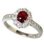 13号 非加熱 ピジョンブラッド ルビー 0.72ct ダイヤモンド 計0.52ct リング・指輪 Pt900プラチナ 4.6g レディース