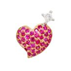 Yahoo! Yahoo!ショッピング(ヤフー ショッピング)ハート ルビー 計0.28ct ダイヤモンド 0.04ct ペンダントトップ K18PGピンクゴールド/K18WGホワイトゴールド 1.0g レディース