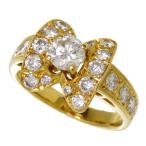11.5号 リボン ダイヤモンド 0.427/計0.88ct リング・指輪 K18ゴールド 5.0g レディース