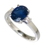 16号 サファイア 2.47ct ダイヤモンド 計0.15ct リング・指輪 K18WGホワイトゴールド 4.6g レディース